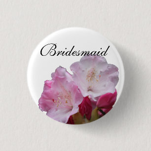 Badge Rond 2,50 Cm fleur de demoiselle d'honneur bouton