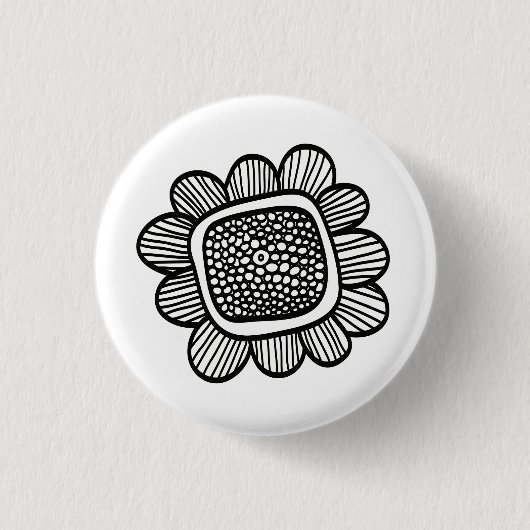Badge Rond 2,50 Cm Fleur de Doodle (Devant)