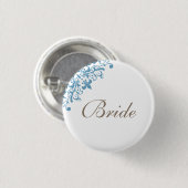 Badge Rond 2,50 Cm Fleur de Lis Script Bride (Devant & derrière)