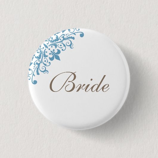 Badge Rond 2,50 Cm Fleur de Lis Script Bride (Devant)