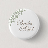 Badge Rond 2,50 Cm Fleur de Lis Script Bridesmaid (Devant)