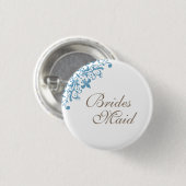 Badge Rond 2,50 Cm Fleur de Lis Script Bridesmaid (Devant & derrière)