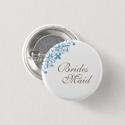 Badge Rond 2,50 Cm Fleur de Lis Script Bridesmaid (Devant & derrière)