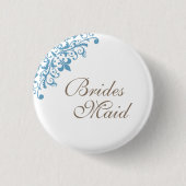 Badge Rond 2,50 Cm Fleur de Lis Script Bridesmaid (Devant)