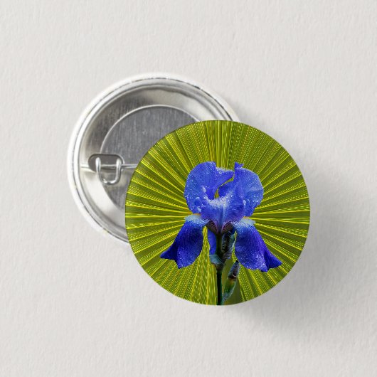 Badge Rond 2,50 Cm Fleur d'Iris (Devant & derrière)