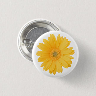 Badge Rond 2,50 Cm Fleur jaune lumineuse de marguerite de Gerbera