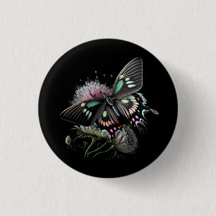 Badge Rond 2,50 Cm fleur-papillon
