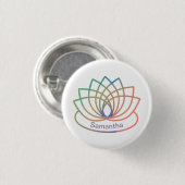 Badge Rond 2,50 Cm Fleur Rainbow Lotus (Devant & derrière)