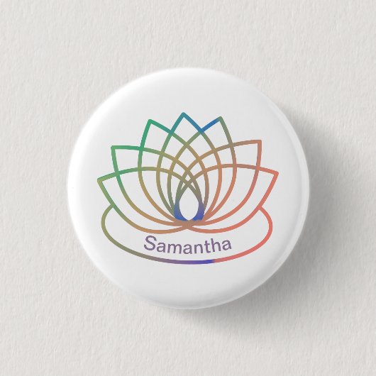 Badge Rond 2,50 Cm Fleur Rainbow Lotus (Devant)