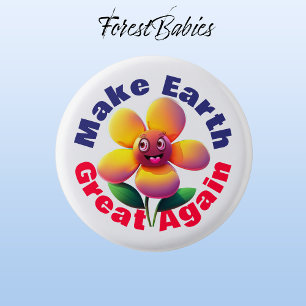 Badge Rond 2,50 Cm Fleur rendre la Terre grande à nouveau Floral De l