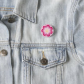 Badge Rond 2,50 Cm Fleur rosâtre (En situation)