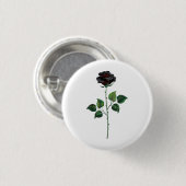Badge Rond 2,50 Cm Fleur rose noire (Devant & derrière)