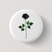 Badge Rond 2,50 Cm Fleur rose noire (Devant)