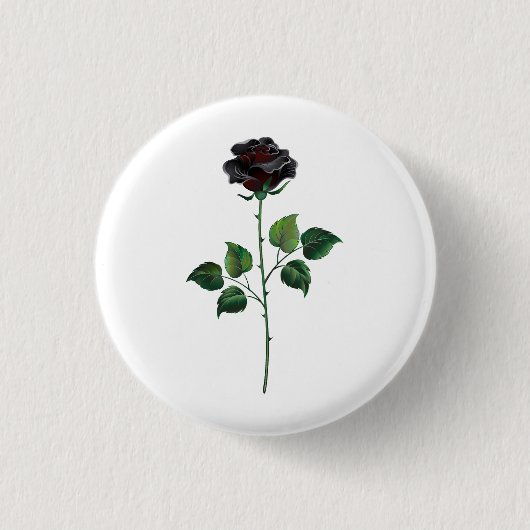 Badge Rond 2,50 Cm Fleur rose noire (Devant)