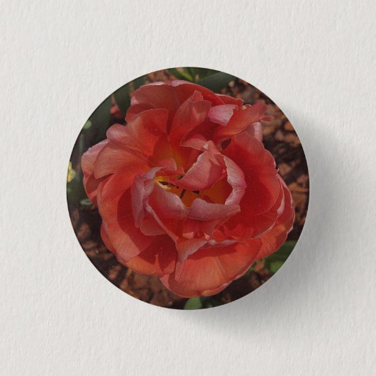 Badge Rond 2,50 Cm fleur rouge (Devant)