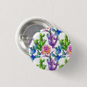 Badge Rond 2,50 Cm Fleur sauvage d'aquarelle Cactus Motif (Devant & derrière)