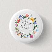 Badge Rond 2,50 Cm Fleur sauvage Matron of Honor Script Mariage (Devant)