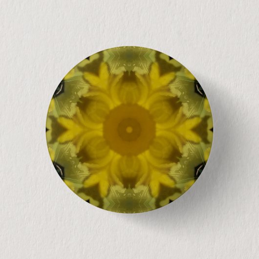 Badge Rond 2,50 Cm Fleur soleil éclate dorée (Devant)