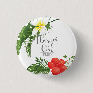 Badge Rond 2,50 Cm Fleur tropicale Fille aux fleurs ID475
