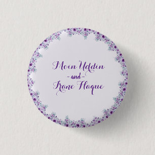 Badge Rond 2,50 Cm Fleur violette élégante 
