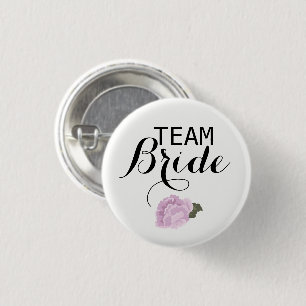 Badge Rond 2,50 Cm Fleurissez la jeune mariée d'équipe épousant le