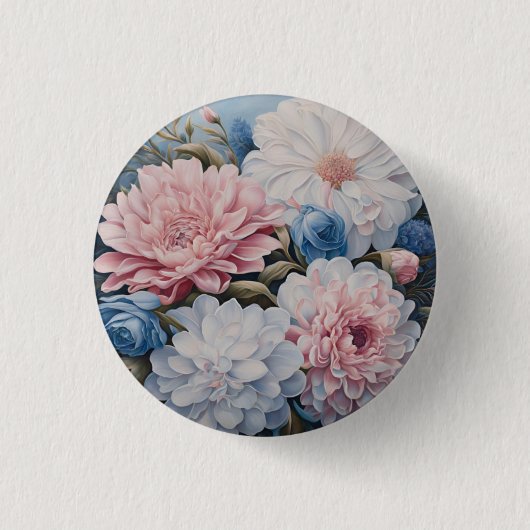 Badge Rond 2,50 Cm Fleurs (Devant)