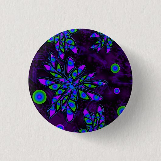 Badge Rond 2,50 Cm Fleurs Abstraites (Devant)