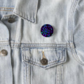 Badge Rond 2,50 Cm Fleurs Abstraites (En situation)
