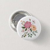 Badge Rond 2,50 Cm Fleurs aquarelle (Devant & derrière)