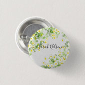 Badge Rond 2,50 Cm Fleurs chamomiles jaunes (Devant & derrière)