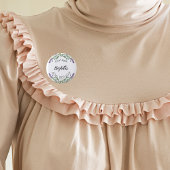 Badge Rond 2,50 Cm Fleurs de lavande d'anniversaire eucalyptus verdur