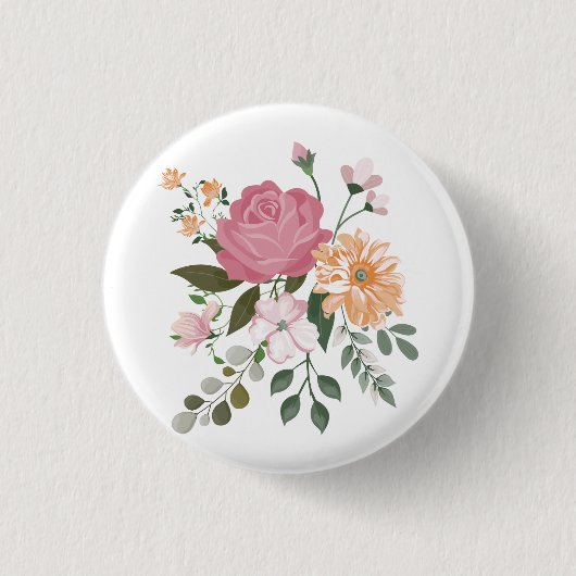 Badge Rond 2,50 Cm Fleurs d'eau (Devant)