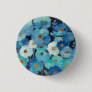 Badge Rond 2,50 Cm Fleurs d'indigo