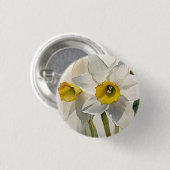 Badge Rond 2,50 Cm Fleurs d'Iris aquarelle modernes (Devant & derrière)