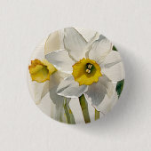 Badge Rond 2,50 Cm Fleurs d'Iris aquarelle modernes (Devant)