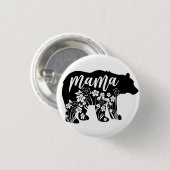 Badge Rond 2,50 Cm Fleurs d'ours Mama T-shirt Jeu d'oreiller Clavier (Devant & derrière)