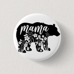 Badge Rond 2,50 Cm Fleurs d'ours Mama T-shirt Jeu d'oreiller Clavier