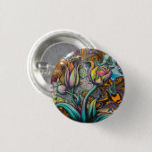 Badge Rond 2,50 Cm Fleurs Mandala (Devant & derrière)