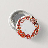 Badge Rond 2,50 Cm Fleurs orange d'aquarelle (Devant & derrière)