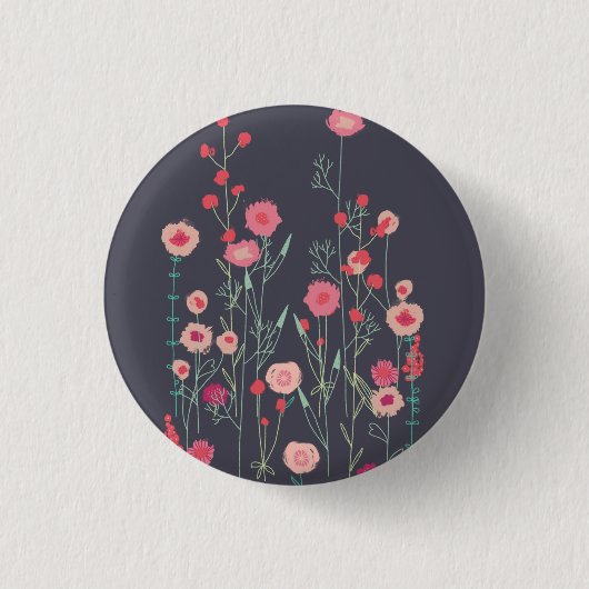 Badge Rond 2,50 Cm Floral Dark (Devant)