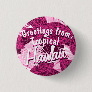 Badge Rond 2,50 Cm Floral repéré par rose tropical