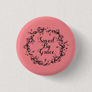 Badge Rond 2,50 Cm Floral sauvé par le bouton Grace