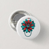 Badge Rond 2,50 Cm Floral Stethoscope Design – Unique Medical & Healt (Devant & derrière)