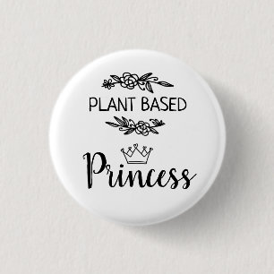 Badge Rond 2,50 Cm Floral vegan Princess à base de plante avec couron