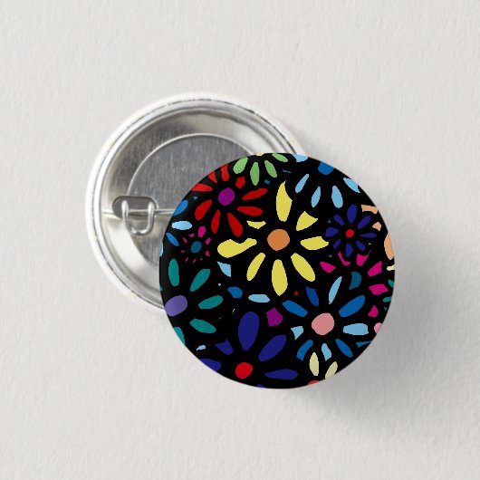 Badge Rond 2,50 Cm Flower Button (Devant & derrière)
