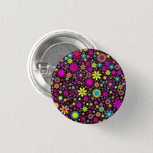 Badge Rond 2,50 Cm Flower Power (Devant & derrière)