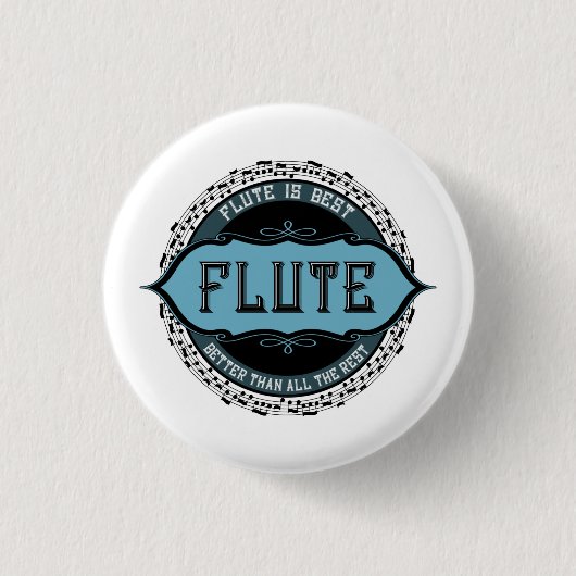 Badge Rond 2,50 Cm Flute Best Music Note Circle (Devant)