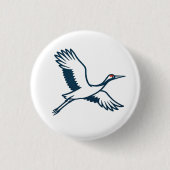 Badge Rond 2,50 Cm Flying Crane – Minimal Japanese Icon (Devant)