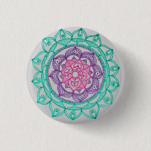 Badge Rond 2,50 Cm Fondre le Pin de mandala par Megaflora