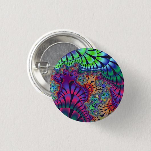 Badge Rond 2,50 Cm Fonte verte et violette (Devant & derrière)